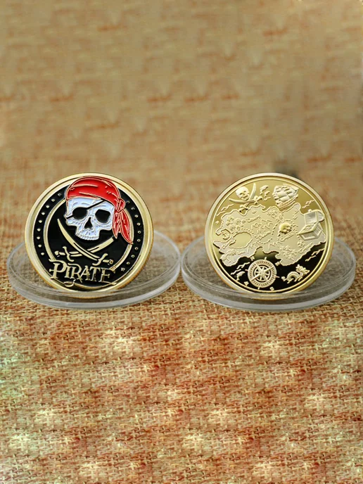 LAWE COINOPOLIS Коллекционная монета 24k Pirate 32 мм, вариант, фото 5