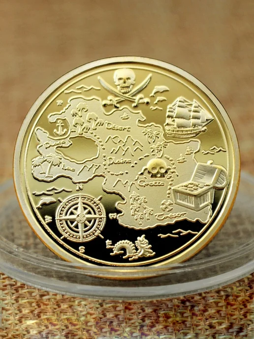 LAWE COINOPOLIS Коллекционная монета 24k Pirate 32 мм, вариант, фото 6