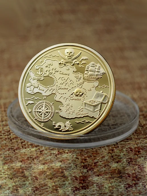 LAWE COINOPOLIS Коллекционная монета 24k Pirate 32 мм, вариант, фото 7
