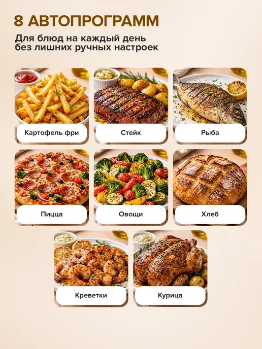 Libhof Аэрогриль электрический с решеткой 11 литров, мультипечь, черный, фото 7
