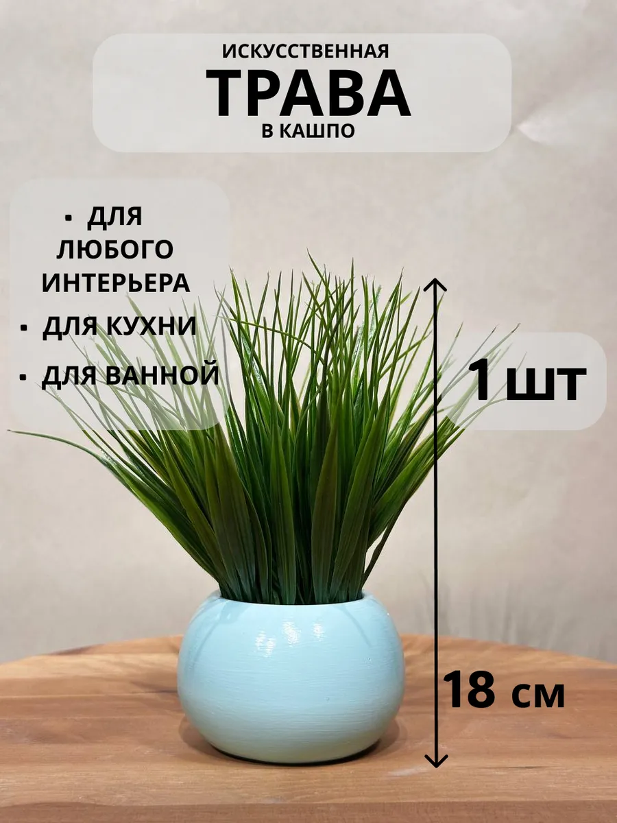 Искусственная трава в горшке