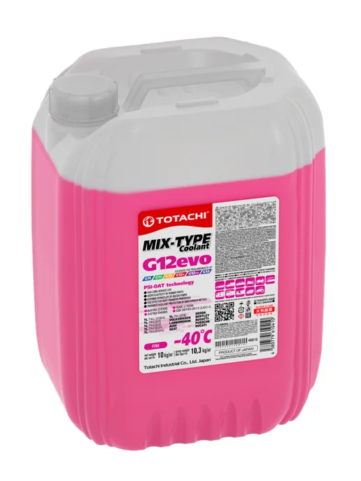 TOTACHI Жидкость охлаждающая MIX-TYPE, PINK -40 G12evo 10кг 46810, 10 кг