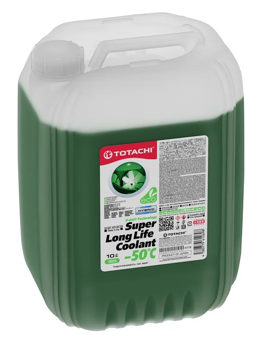 TOTACHI Жидкость охлаждающая SUPER LONG LIFE COOLANT, GREEN -50c 10л, 10 л