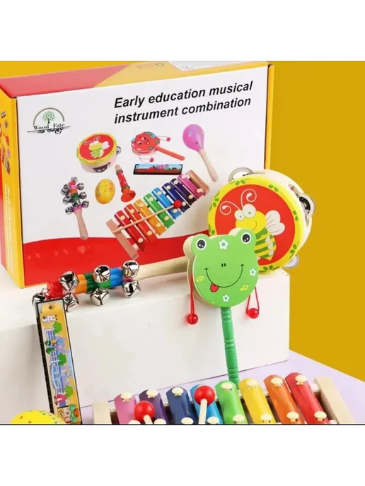 KIDDO JOY Деревянный набор музыкальных инструментов, зеленый, фото 5