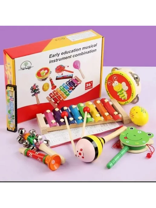 KIDDO JOY Деревянный набор музыкальных инструментов, зеленый, фото 6