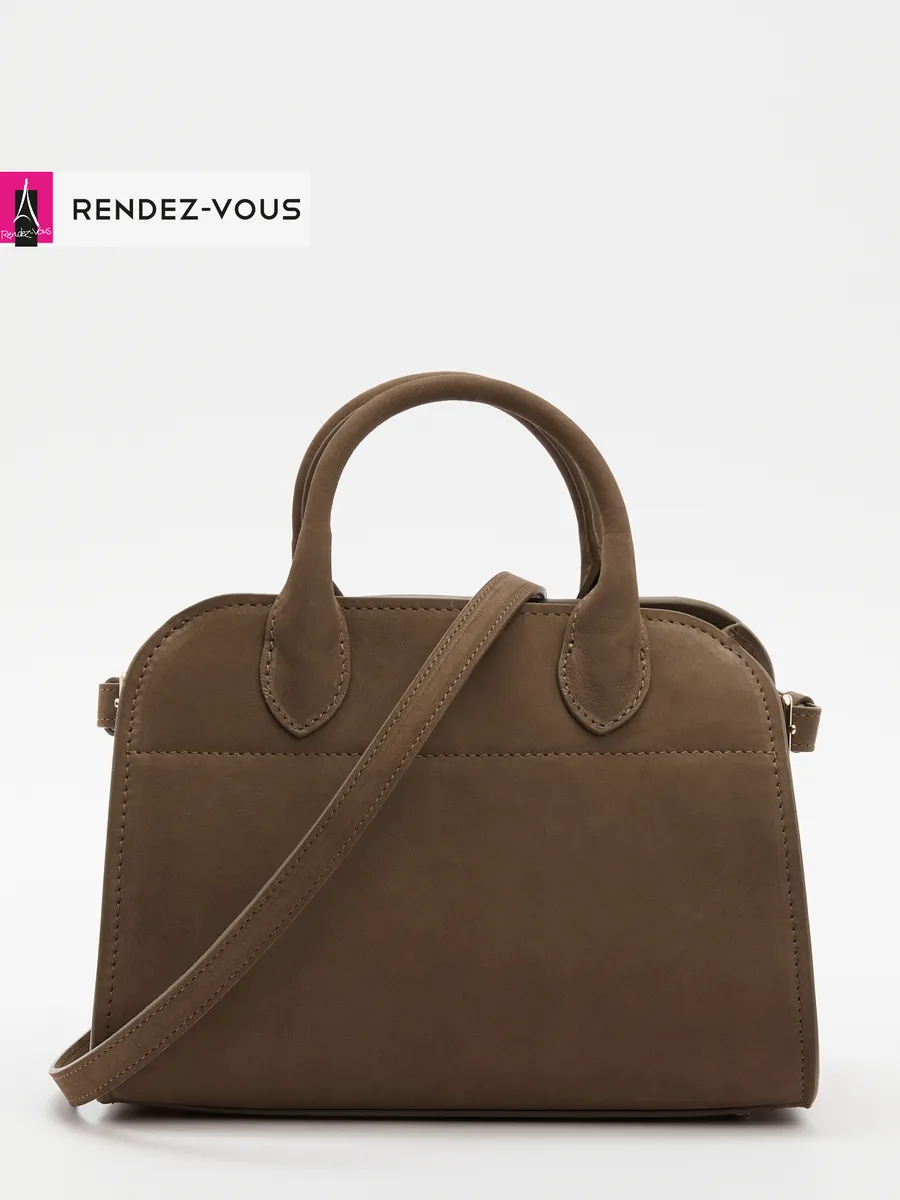 Маленькая сумка тоут из нубука