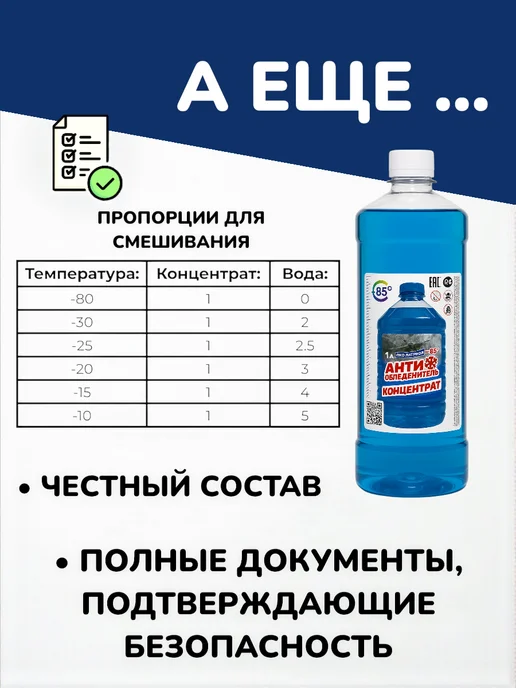 БУДЕТ! авто Незамерзайка для автомобиля концентрат антилед для стекол 1л, 1 л, фото 4