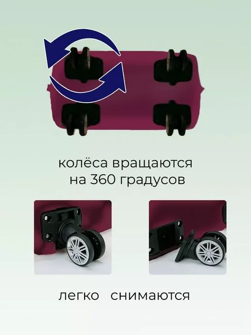 Hong Fu Сумка дорожная ручная кладь на колесах в самолет спортивная, фиолетовый, фото 4