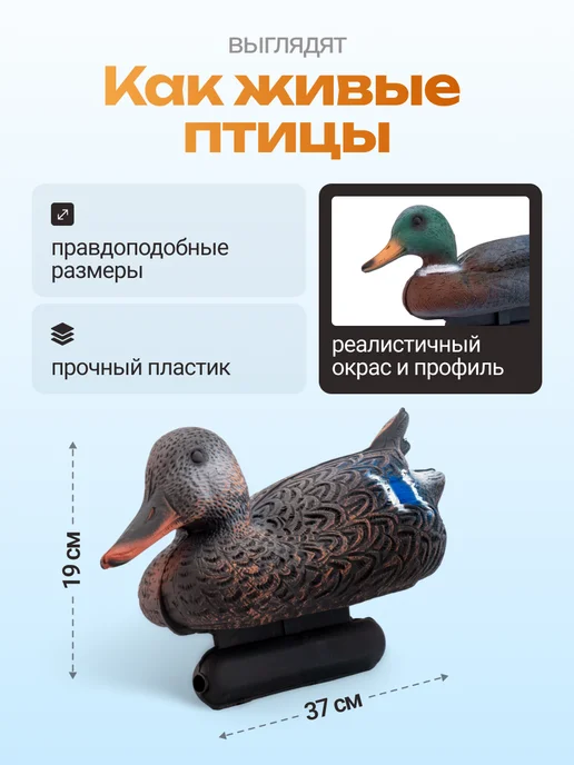 Дикий Гид Чучела уток для охоты подсадные, 8 шт, фото 2