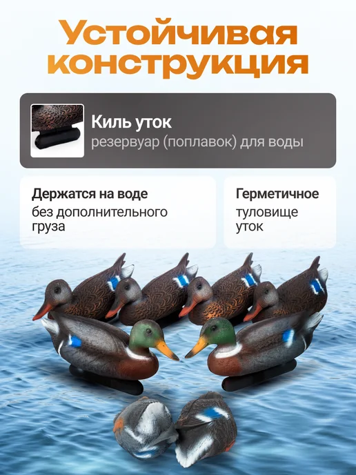 Дикий Гид Чучела уток для охоты подсадные, 8 шт, фото 4