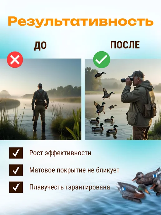 Дикий Гид Чучела уток для охоты подсадные, 8 шт, фото 7