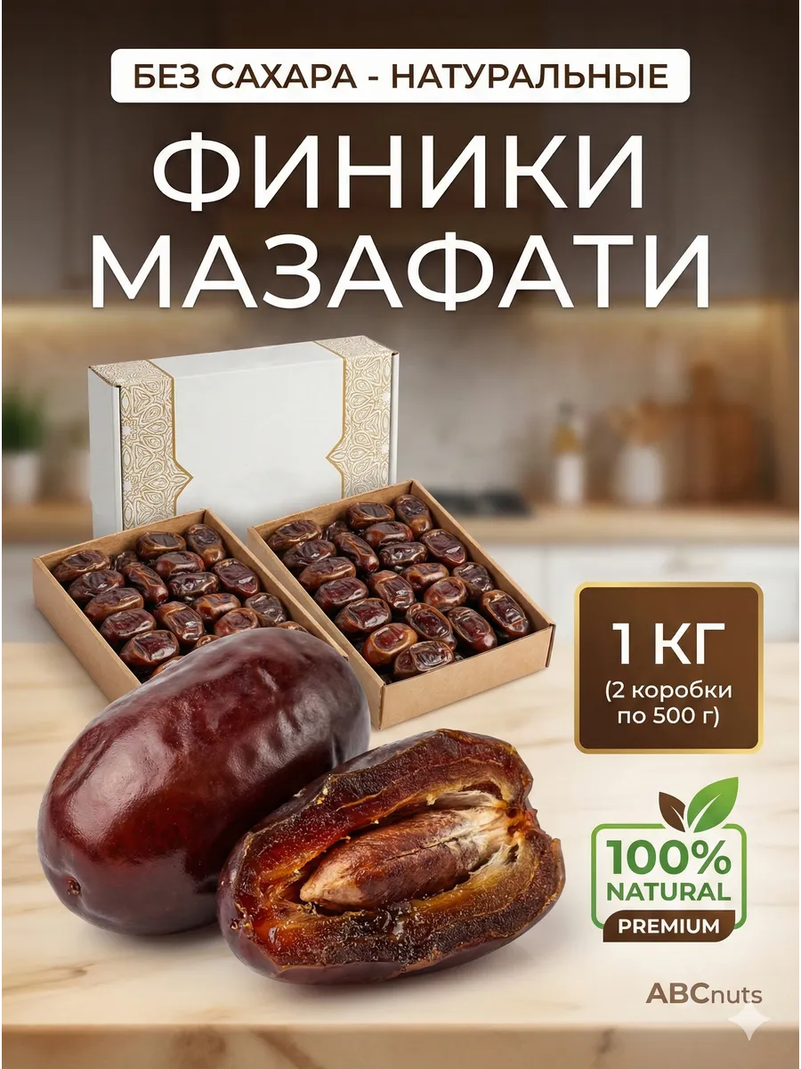 Финики Мазафати без сахара отборный 1 кг Свежий урожай
