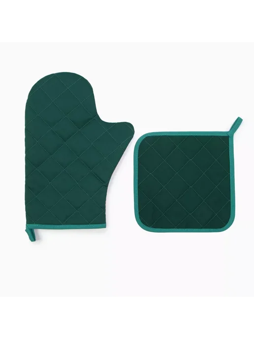 Этель Набор кух варежка-прихватка 20х28см прихватка 19х19см, 20x28 см, фото 3