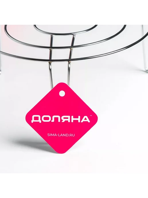 Доляна Подставка-гриль для микроволновой печи 22х22х10 см хром, 22x22x10 см, фото 7