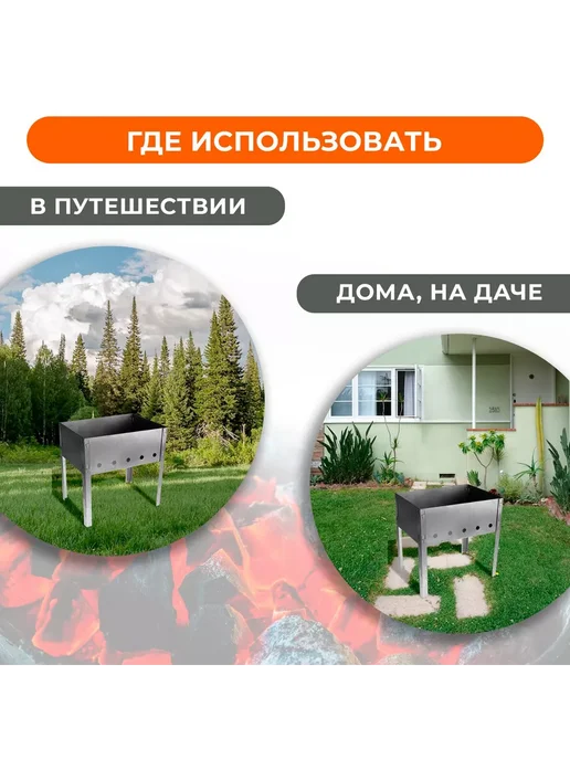 Мир обилия Мангал Искорка без шампуров р. 35 х 24 х 35 см, 35x24, фото 2