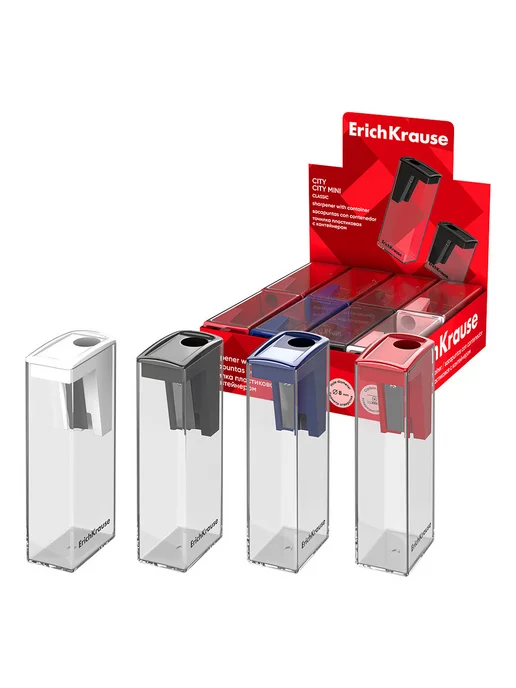 ErichKrause Точилка 4шт ErichКrause с контейнером, 4 шт, фото 3