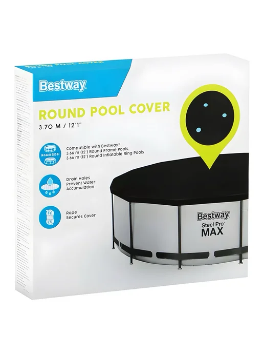 Bestway Тент для бассейна каркасного 366 см круглый чехол 58037, черный