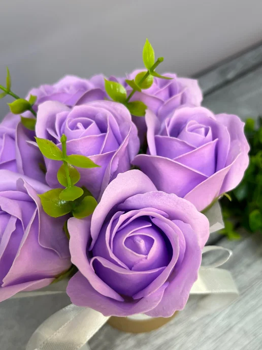 Lady Roses Букет розы из мыла маме бабушке девушке, фиолетовый, фото 2
