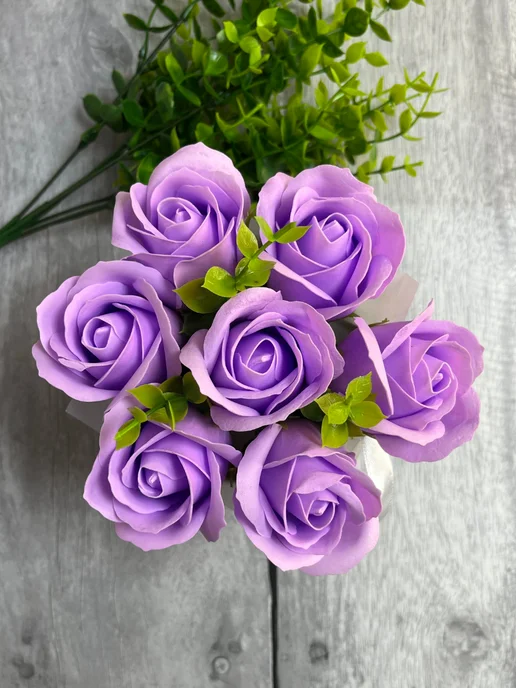 Lady Roses Букет розы из мыла маме бабушке девушке, фиолетовый, фото 3