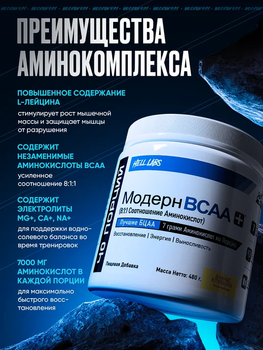 Hell labs Аминокомплекс BCAA 8-1-1, фруктовый пунш, вариант, фото 2
