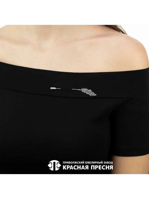 Красная Пресня Серебряная брошь 13012794, серебристый, фото 2