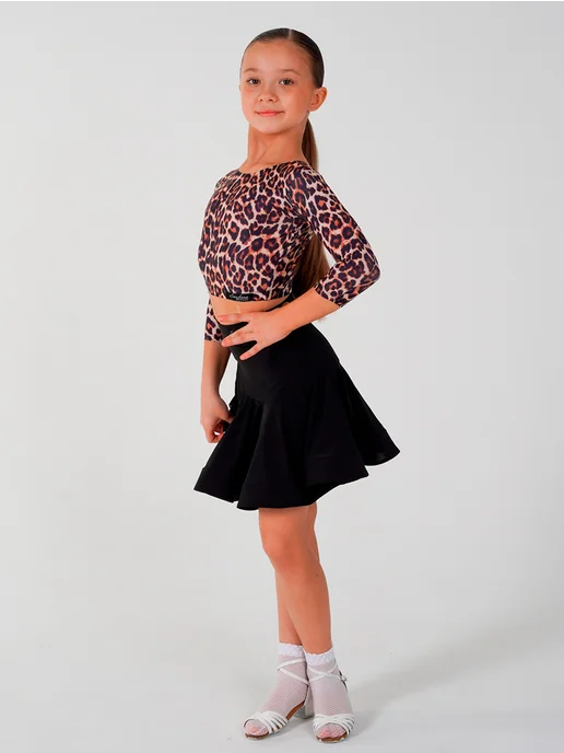 SARDANA DRESS Топ спортивный с принтом змея для бальных танцев для девочки, оранжевый, фото 3