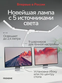 Лампа настольная пять источников света на струбцине friendme 295941197 купить за 4 306 ₽ в интернет-магазине Wildberries