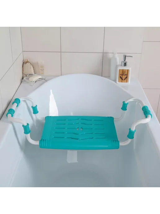Nika Сиденье для ванны раздвижное 35х29 см цвет бирюза, 35x29 см, фото 2