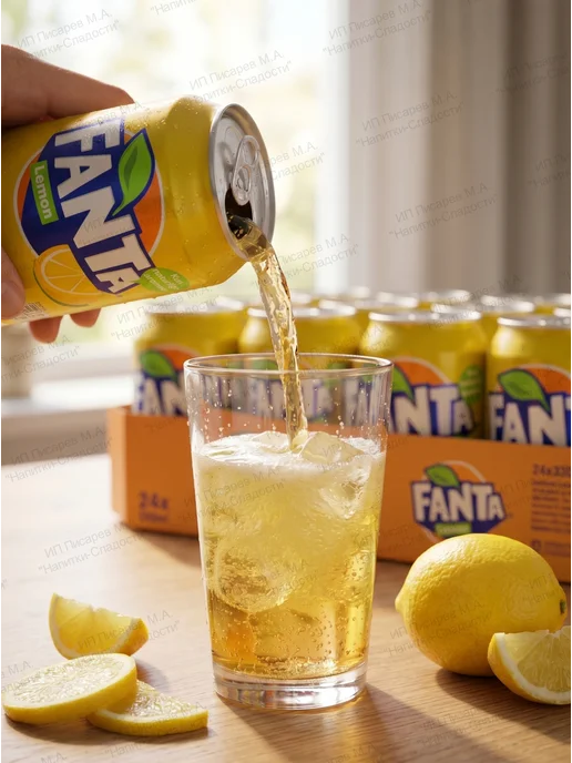 fanta Напиток газированный Фанта со вкусом лимона, 3 банки, 330 мл, фото 2