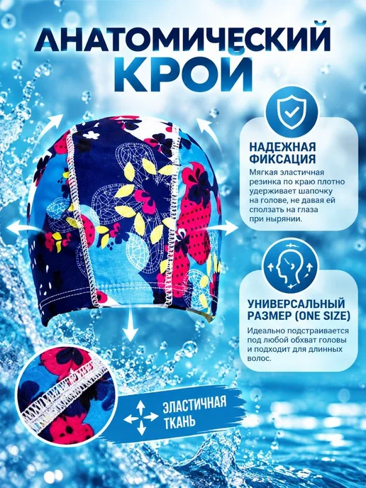 Bradex Шапочка для плавания, синий, фото 5