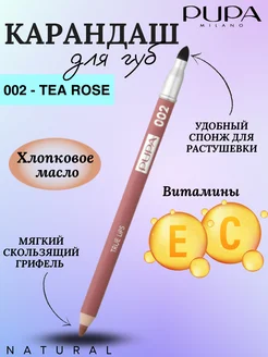 Карандаш для губ нюдовый стойкий с растушевкой True Lips 002 PUPA 296048840 купить за 601 ₽ в интернет-магазине Wildberries