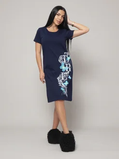Туника платье домашнее трикотажное by Marina 296101835 купить за 712 ₽ в интернет-магазине Wildberries