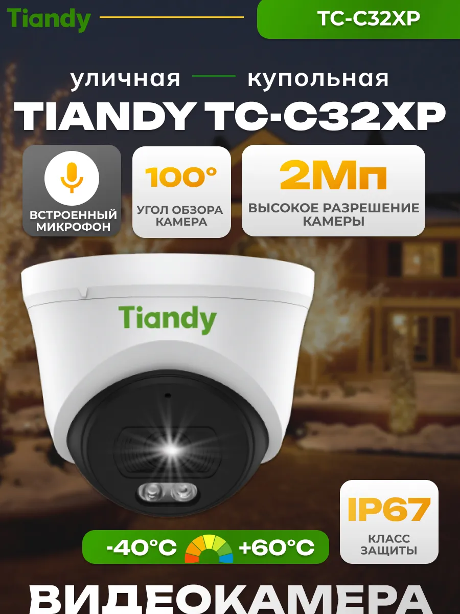TC-C32XP Видеокамера IP 2 Мп 2.8мм с микрофоном и SD