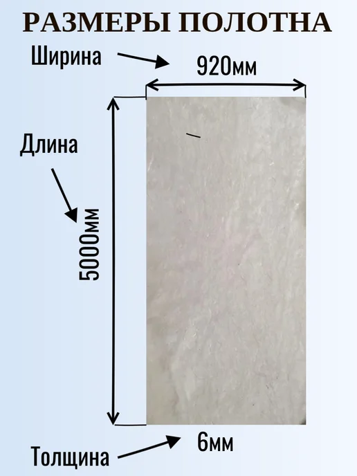 Supersilika Теплоизоляция огнеупорная Суперсил 6мм 920×2000 мм 1200°C, 920x5000 мм, фото 2