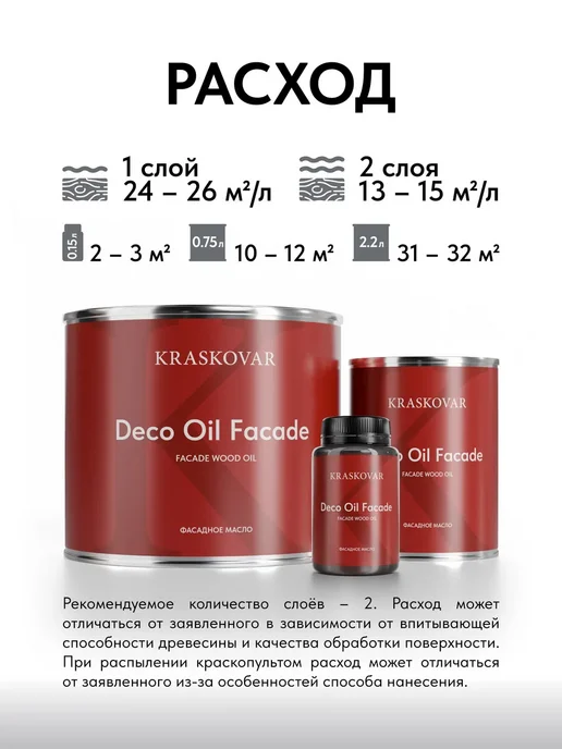 KRASKOVAR Масло для дерева и фасада Facade Oil Лиственница-150мл, 150 мл, фото 4