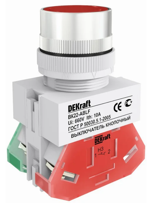 DEKraft Кнопка управления ДеКрафт ABLF-22 ВK-22 IP54 25014DEK, 3 шт, 2 шт, фото 2