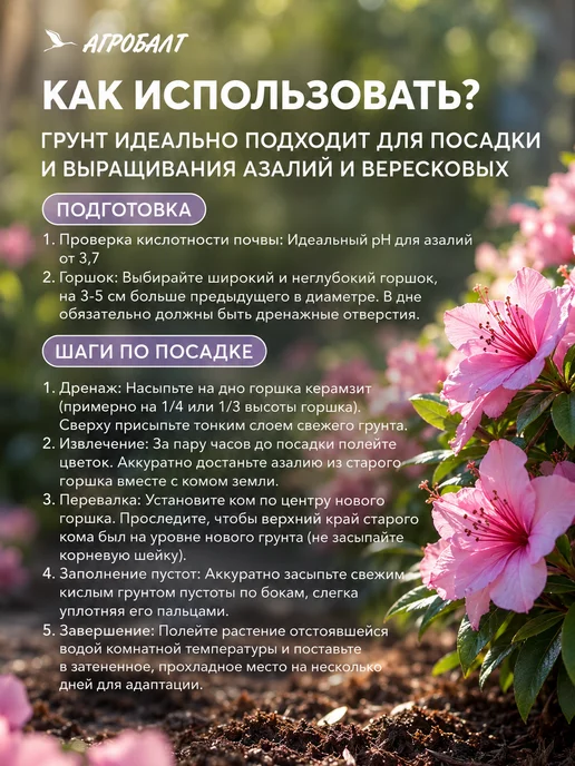 Агробалт Грунт для рододендронов, земля вересков и азалий 35 литров, вариант, фото 7