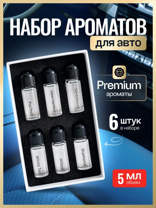 primo Набор ароматов для диффузора автоматического в машину, черный