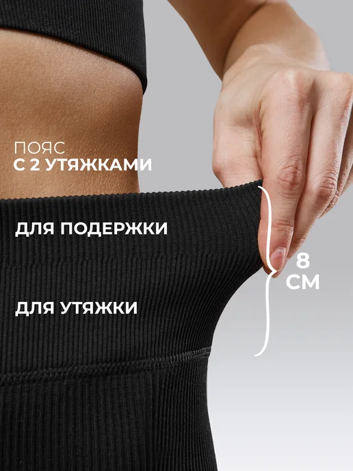 OneFive Велосипедки в рубчик спортивные утягивающие, вариант, фото 3