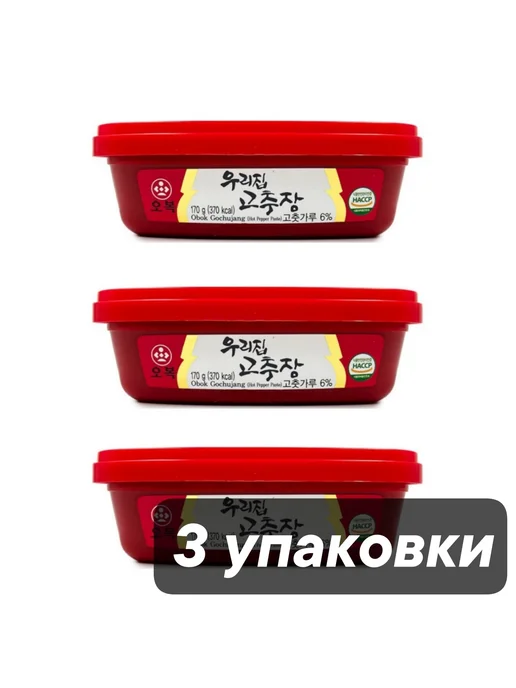 Obok Перцовая паста Soybean Paste Кочудян 170 г, 170 г, 3 шт
