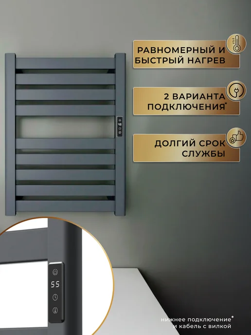 BAUEDGE Полотенцесушитель электрический BAU 62,5х40, 60x45, фото 2