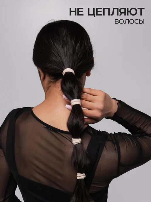 HairBee Резинки для волос силиконовые прозрачные 1000 шт, 60 шт, фото 4