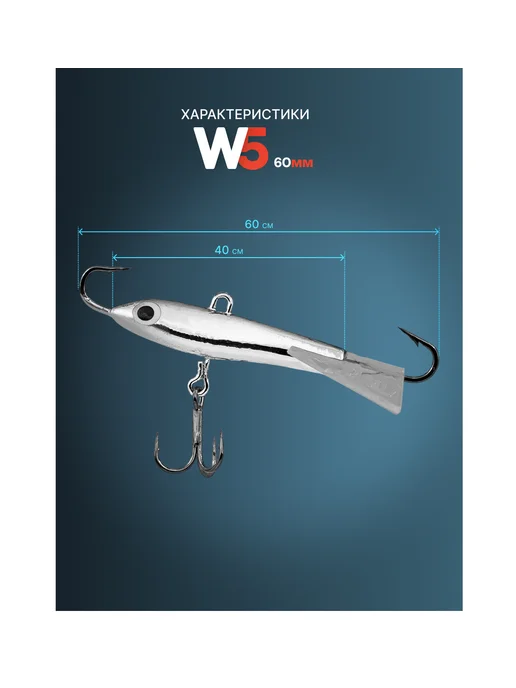 columbia fishing company Балансиры для зимней рыбалки Jigging Rap W5 на окуня и щуку, черный, фото 3
