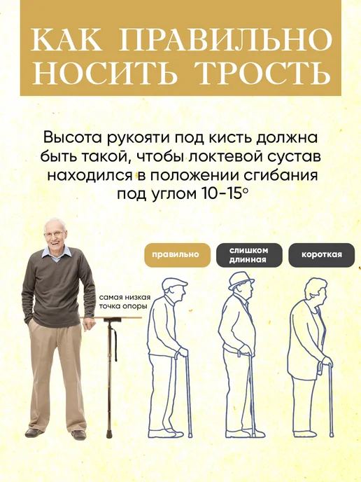 Amrus Трость складная опорная для ходьбы и реабилитация AMCF51 BK, желтый, фото 8