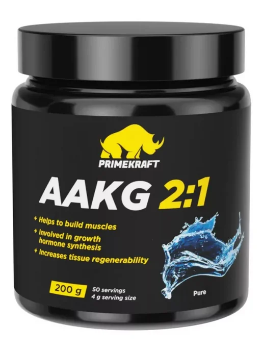 Prime Kraft Аминокислотный комплекс AAKG 2 1 - Чистый, банка 200гр, 200 г, фото 2