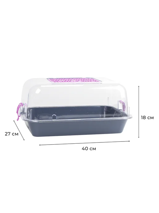 Zooset Террариум для улиток 19 литров 40х27х18 см, 40x27x18 см, фото 2