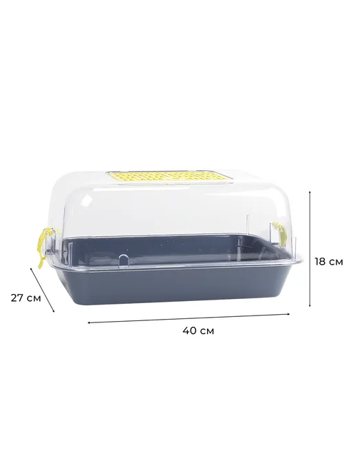 Zooset Террариум пластиковый 19 литров 40х27х18 см, 40x27x18 см, фото 2
