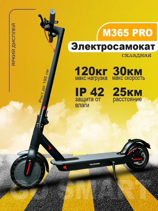 Go Smart Электросамокат М365 Pro Go с гидрозащитой, черный