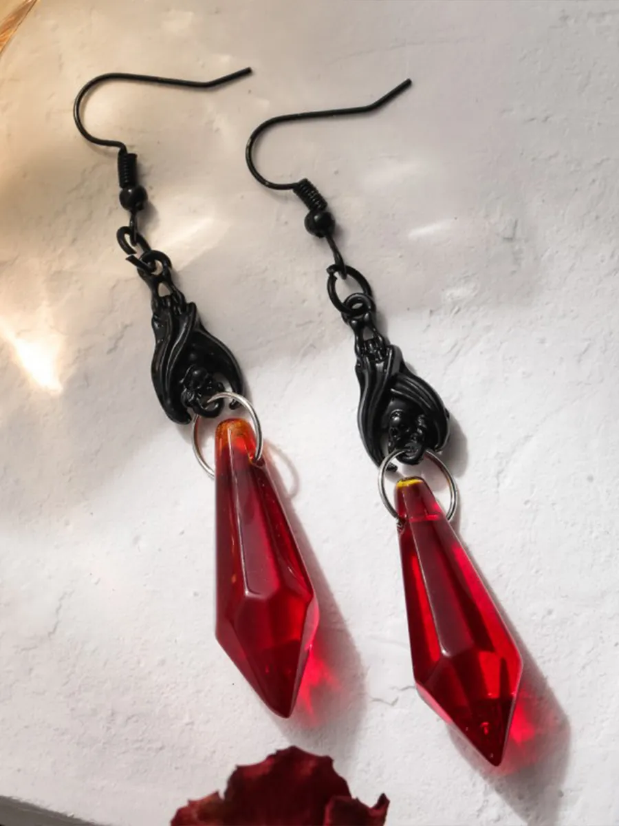 Серьги длинные готические с кристаллом