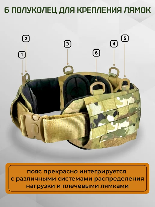 ASILAtactical Тактический пояс разгрузочный под баллистику, Варбелт, зеленый, фото 5